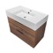 Walnut Bathroom Vanity, Wall Mounted, 32